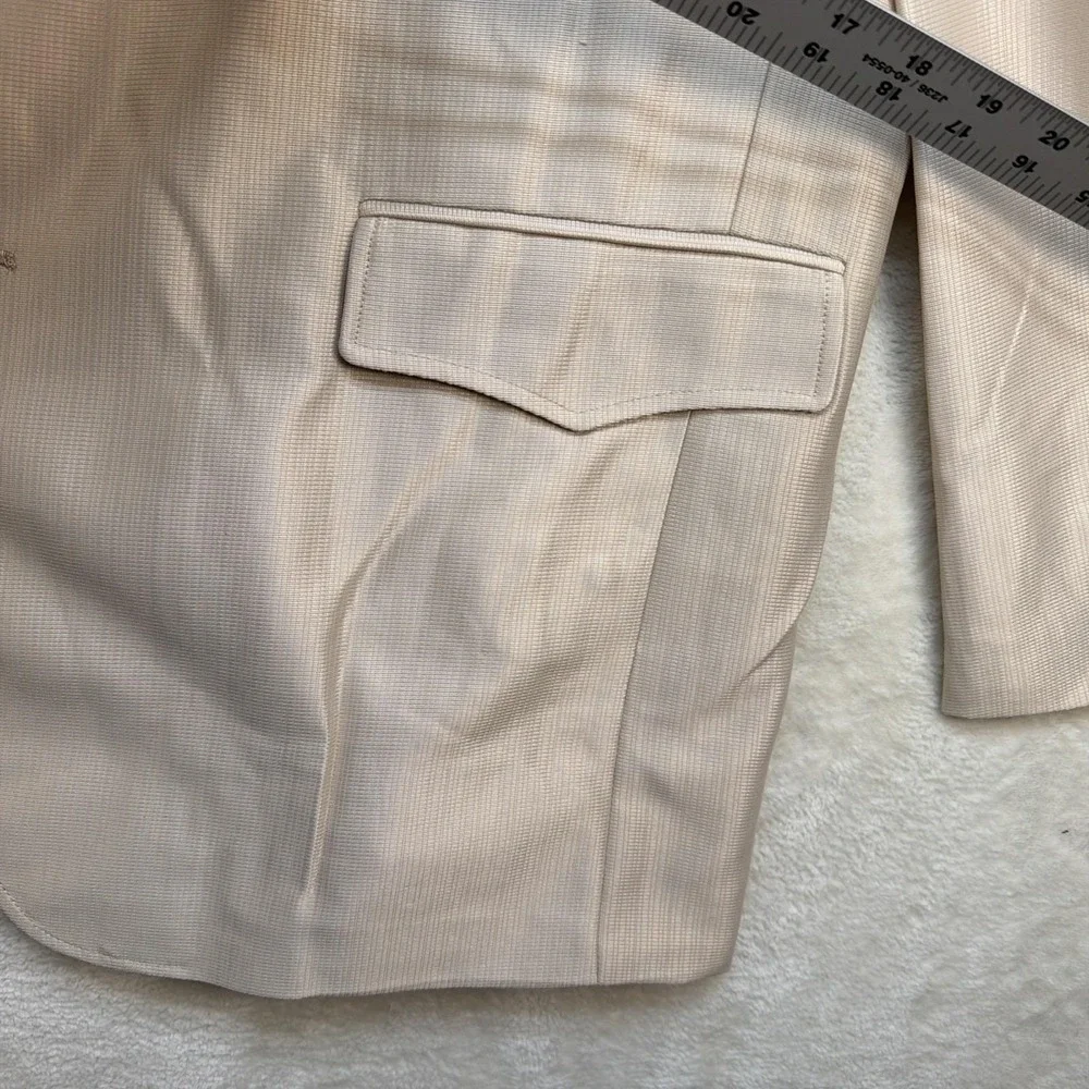 Deadstock Western Suit Rockabilly Stage Cowboy Yoke Cream Burgundy 46R 38